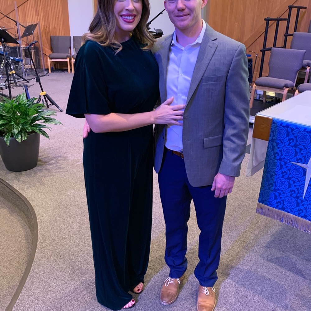 Daniel Cremieux Dark Green Velvet Jumpsuit